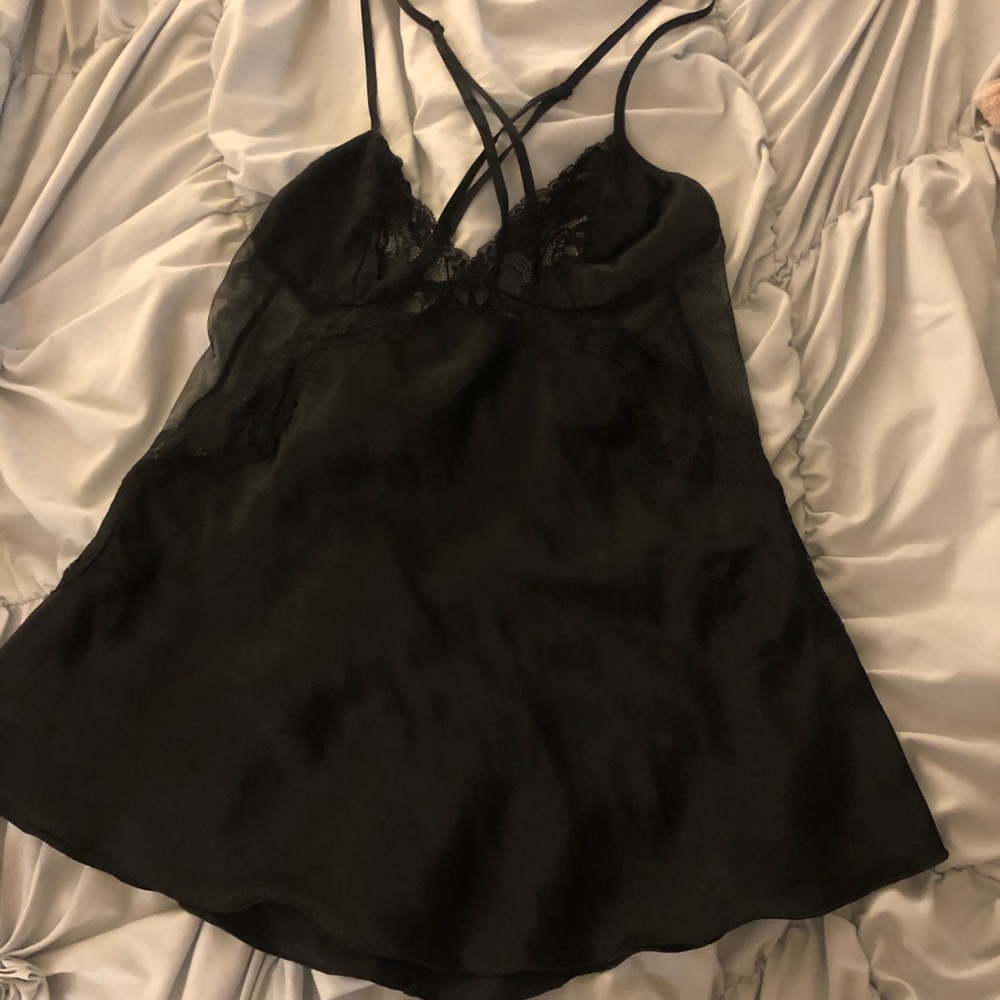 Black silk nightie.